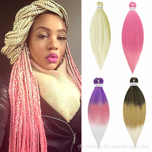 Ombre Yaki Straight Jumbo Hair Afro Private Label Braids Pre Stretched Expression EZ Braiding Synthetic Hair Extension For Women